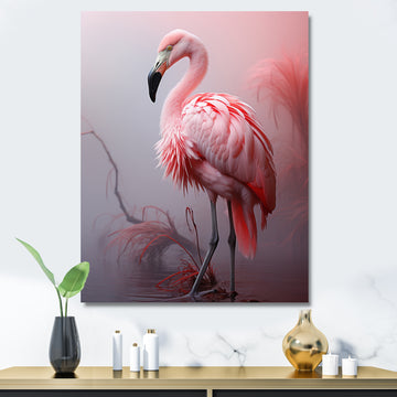 Minimalism Flamingo Portrait - Flamingo Wall Decor